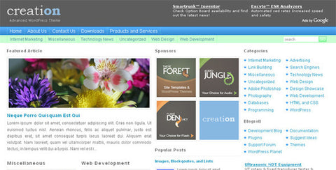 Creation Wordpress Theme
